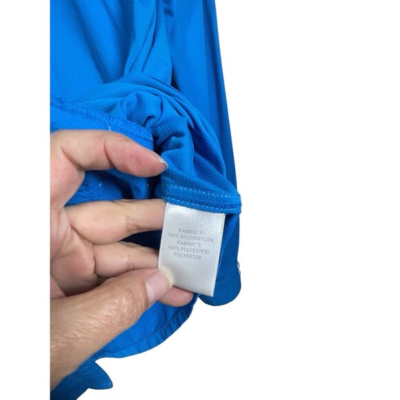 Kuhl Sojourn Button Up Top Teal Shirt Long Sleeve Roll Tab Women's 108846 Sz L - Picture 8 of 12